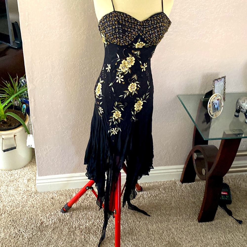 Silk Embroidered Prom Dress